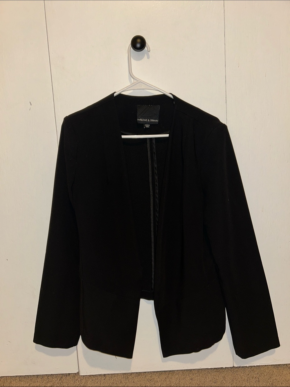 Harlowe & Graham Black Women's Open-Front Blazer